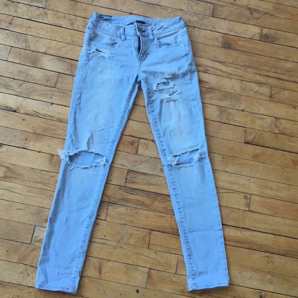 American eagle blue skinny jeans